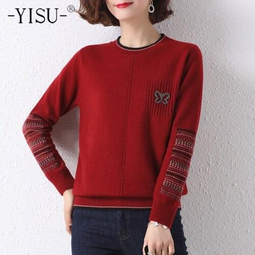 YISU Fashion New Women Sweater 2021 Spring O-Neck All-match Long sleeve Letter Print Sweater Female Casual Simple Loose Jumper