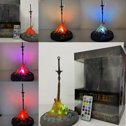 Dark Souls LED ILLUMINATION Bonfire LIT Light-up Statue Collectible Dark Souls Action Figure Gifts Toy
