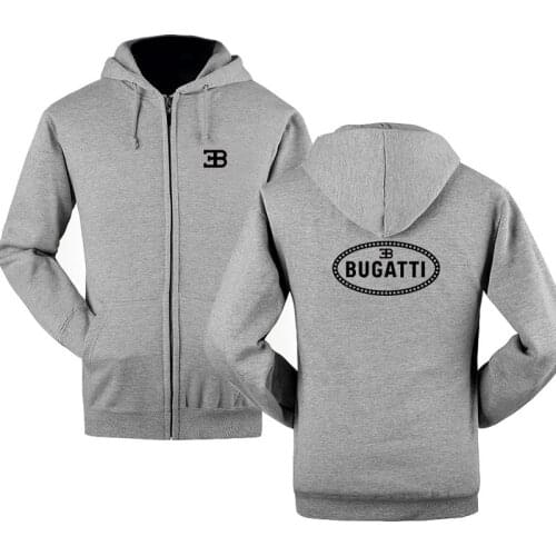 2021 Spring & Autumn Bugatti logo zipper Hoodies Outerwear male Casual coat Brand zipper Hoodies &Sweatshirts
