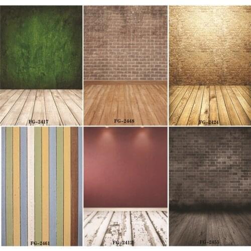 Vinyl Custom Photography Backdrops Prop Wall and floor & Wooden Photography Background P20228-129