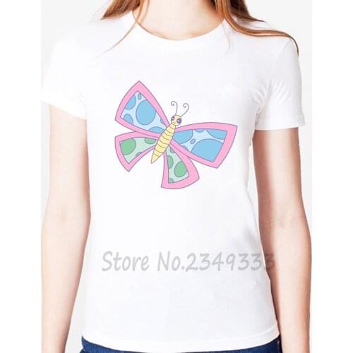 Butterfly Print Women tshirt Modal Casual Loose Funny t shirts For Lady Top Tee Drop Ship SH-25