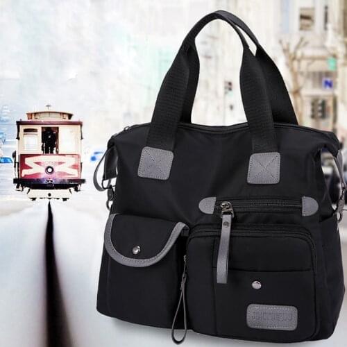 Ladies Multi-pockets Shoulder Bag Fashion Portable Outdoor Travel Zipper Multi-functions Large Capacity Handbags