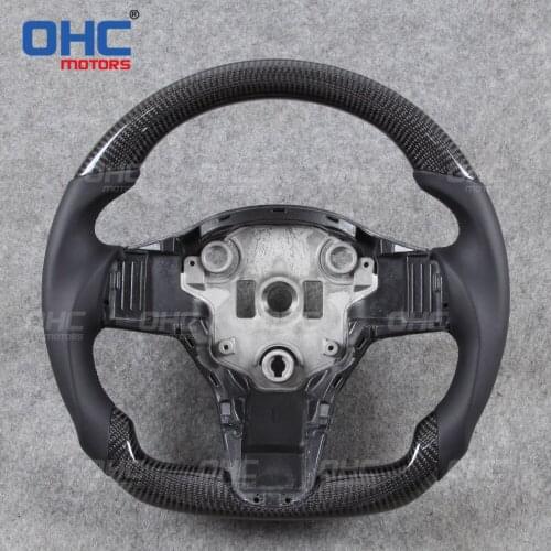 100% Real Carbon Fiber Steering Wheel compatible for Tesla Model 3
