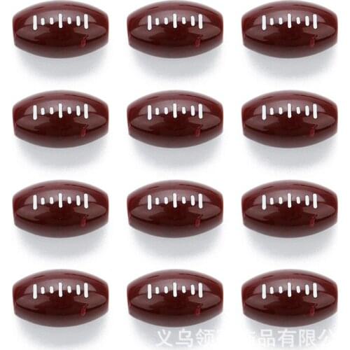 100Pcs Brown Rugby Beads American Football Sports Spacer Beads Jewelry Making