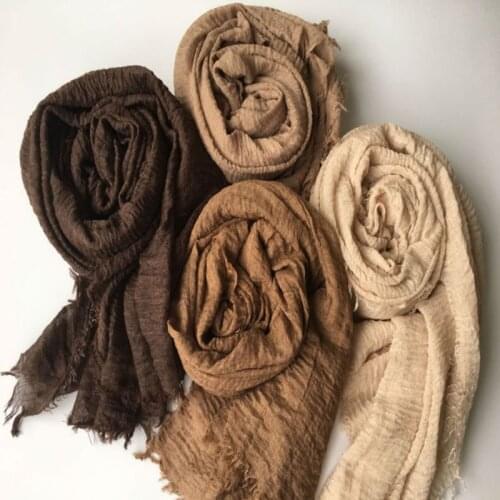 100pcs Hot sale bubble plain scarf/scarves fringes women soft solid hijabs popular muffler shawls pashmina muslim wraps bandana