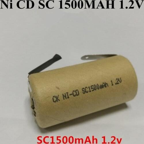 10p SC 1500mAh 1.2V Sub C Subc Battery High Rate 20C 10C for Diy Pack Vacuum Cleaner Sweeper Robot Power Tools Drill Kraft Paper