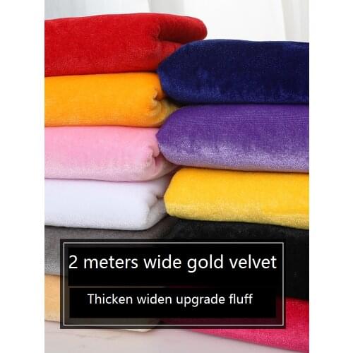100cmx200/160cm Golden Velvet Fabric Widening Thickening Flannel Curtains Tablecloths Sofa Covers Home Decoration Apparel Fabric
