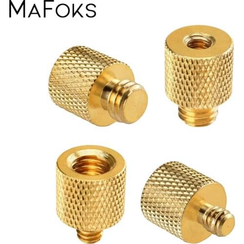 4PCS 1/4" Female to 3/8" Male & 3/8" Female to 1/4" Male Thread Brass Screw Adapter for Photographic Studio Tripod Light Stand