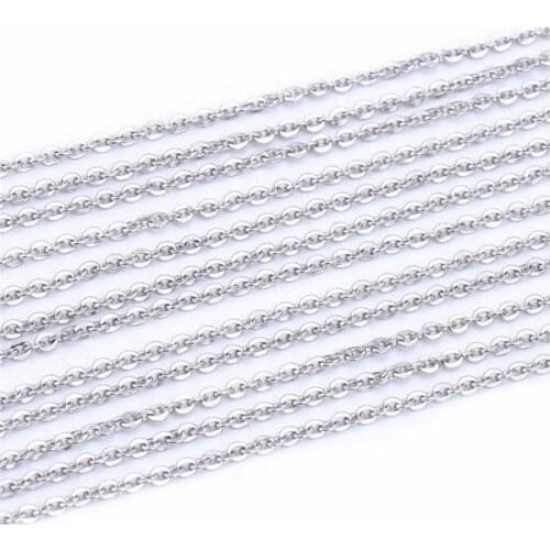 40m Stainless Steel Cable Chain Link in Bulk for Necklace Jewelry Accessories DIY Making 1.5mm D15 display