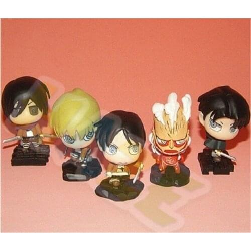 5pcs/set Anime Attack on Titan Levi·Ackerman PVC Figure Model Toy New In Box