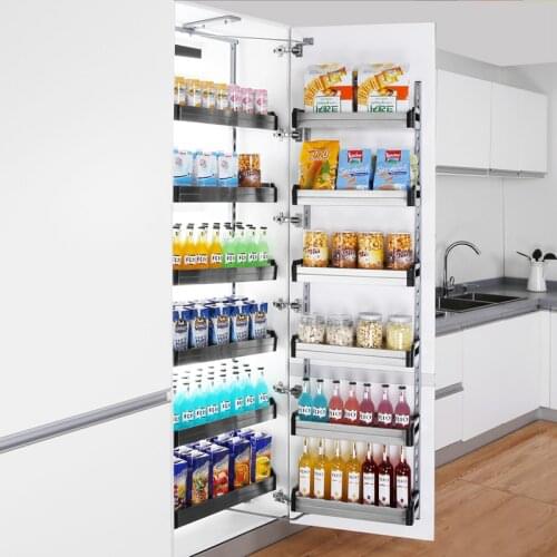 Cabinet accessories stainless steel plate monster linkage basket basket left and right universal high cabinet basket