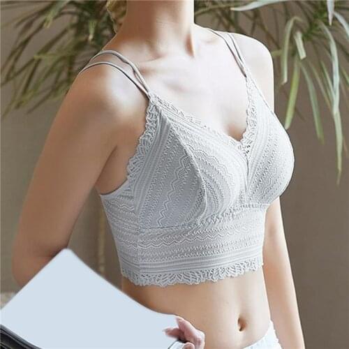 New Seamless Women Lace Bralette Beauty Back Non Adjustable Camis Type Bra Wireless Sexy Summer Breathable Girls Underwear