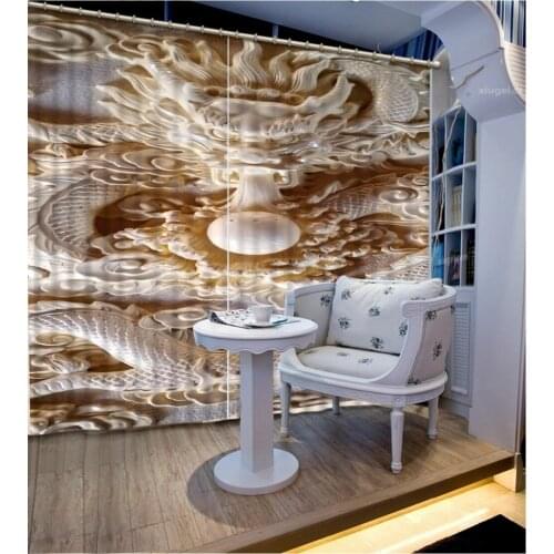 Decoration curtains Luxury Blackout 3D Window Curtains For Living Room Bedroom Customized size marble curtains