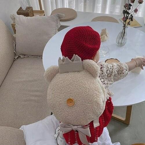 Crown Bear Childrens School Bag Anti-lost Schoolbag Decorative Props For Infant Photography Decoration Girls Boys Backpacks