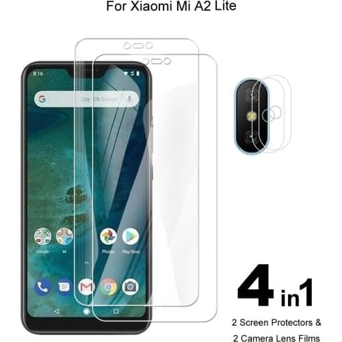 For Xiaomi Mi A2 Lite Camera Lens Film & Tempered Glass Screen Protector Protective Guard HD Clear