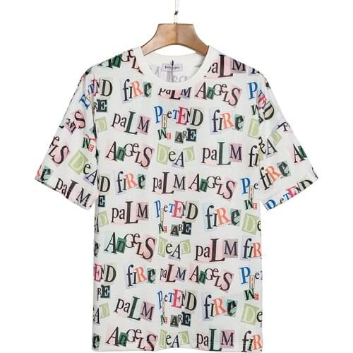 Palm Angels 21SS Letter printing Logo PA Men Women Unisex Lovers Fashion Casual Short sleeve Cotton boyfriend gift t-shirt