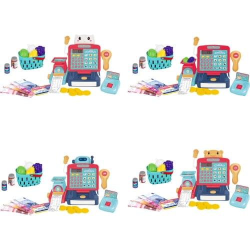 Simulation Electronic Cash Register Toys Set With Calculator Scanner Children Pretend Play House Toy Set Child Interactive Game