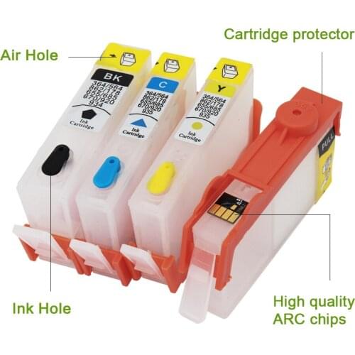 Refillable ink cartridge For HP 934 Ink Cartridge With Chip For HP 934 935 XL Cartridge For HP Pro 6230 6830 6812 6815 Printer