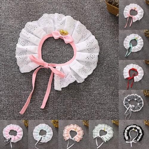 Fashion Bowknot Pet Collar Lace Bibs Cute Lace Pet Collar Bib Lovely Dog Cat Bandana Necklace Decor Collars For Small Dog Puppy