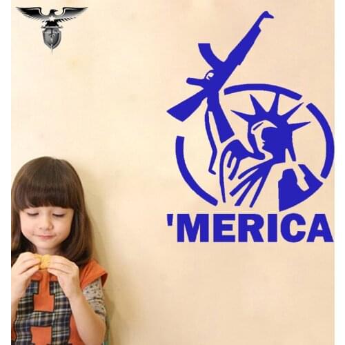 EmpireYing 3 Size 8 Colors Statue of Liberty People Gun Submachine Car Sticker Motorhome Motorcycle Door Decor Vinyl Decal Gifts