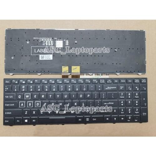 New US QWERTY Keyboard for Clevo N850HK1 N855HK1 N857HK1 N870HK1 N850HJ1 Black Frame, with Color Backlit Per-Key , Crystal