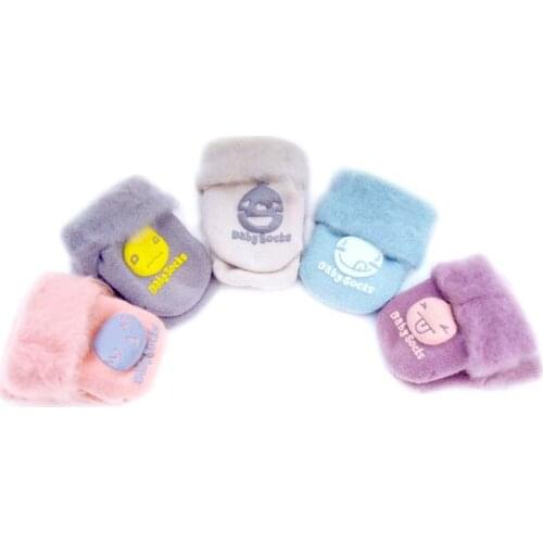 New Winter Thick Baby Terry Socks Warm Newborn Cotton Boys Girls Cute Toddler Floor Socks Smiley Shoe Socks