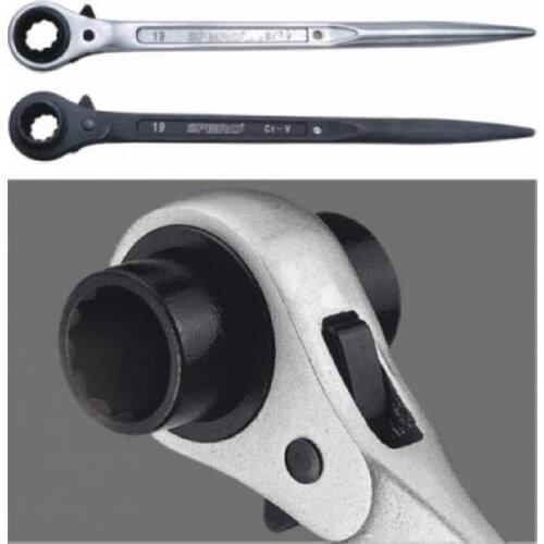 NEW 1PC 17*19mm CRV Scaffold Sharp End Ratchet Wrench Construction tool DIN