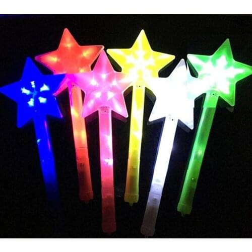 5pcs/set LED Glow Sticks Multi Color Glow Star Wand Bright Plastic Decorative Light up Wand Party Favor for Kids