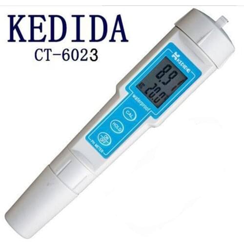 Portable Digital PH Meter Waterproof Pen Type PH Tester For Swimming Pool Test Filter Water CT-6023 Range 0.00-14.00pH Hot Sale