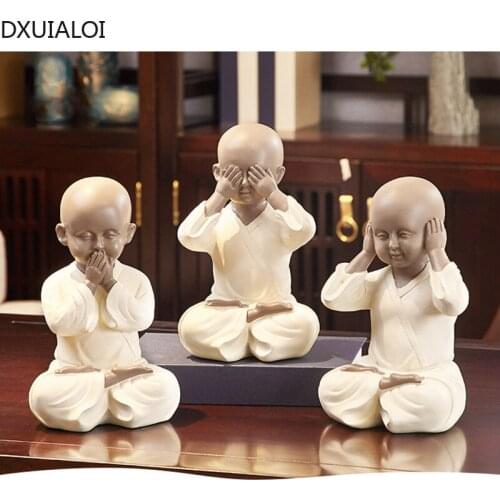 Modern simplicity Simulation figure little monk decoration resin crafts creative home living room coffee table decoration