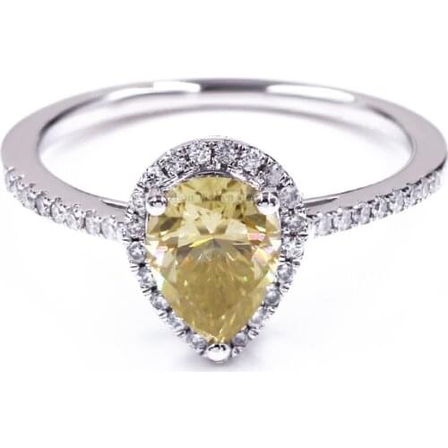 Tianyu Gems Pear Moissanite Diamonds Silver Rings 6x8mm Gemstone Women Wedding Rings Classic 2021 Fine Jewelry Accessories Gifts