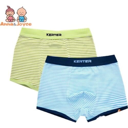 2 Pcs/Lot Cotton Childrens Boxer Kids Underwear Colorful Boys Shorts Panties Baby Boy Stripes Kids Underwear 2-16y