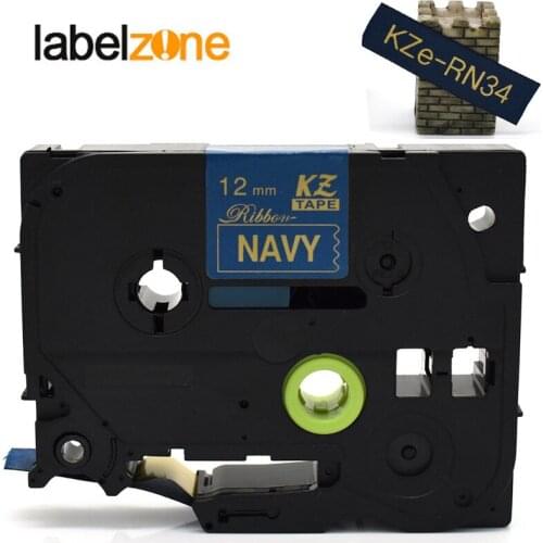 Tze-RN34 Satin Ribbon Gold on navy blue Tapes 12mm*4m compatible Brother p-touch printer for pt-d200 d210 ribbon printer tz-RN34