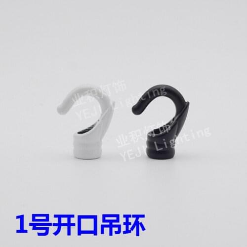 Iron alloy closed / opening rings Black and white hook Chandelier hook load Lighting accessories DIY