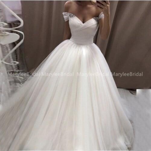 Fabulous Tulle Princess Wedding Dress Sweetheart Off Shoulder Long Formal Bridal Dresses High Quality Ball Gown Vestido De Noiva