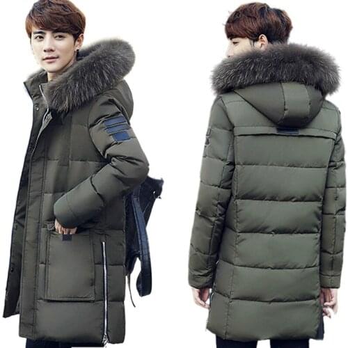 Winter long cotton-padded jacket mens thick down cotton-padded jacket mens plus size cotton-padded jacket mens long coat