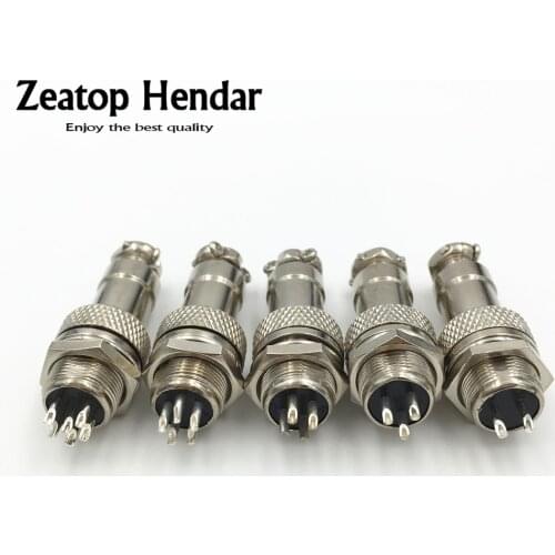 1Set GX12 2 / 3 / 4 / 5 / 6 / 7 Pin Female Plug Male Audio Cable Adapter M12 12mm Chassis Mount Socket Aviation Connector