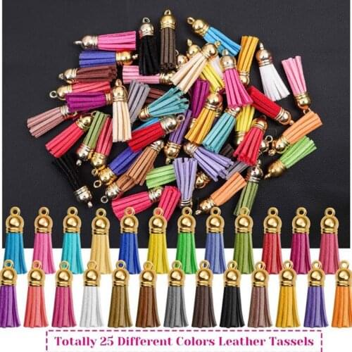 1 Set Key Chain Rings Pendants Leather Keychain Tassel DIY Crafts Jewelry Earrings Making Accessories