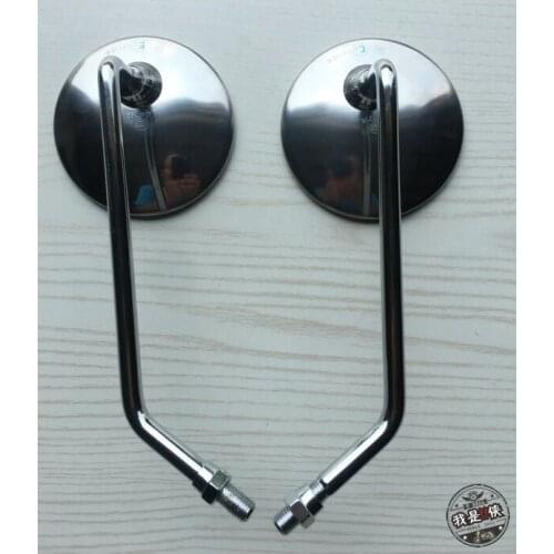 1pair silver Gn . cg motorcycle vintage full metal refit rear view mirror reflective mirror 10mm