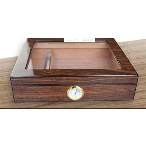 1PC Vintage Wood 1-30pcs Cigar Storage Box Case Smoking Cigar Humidor Wooden Tray Hygrometer Humidifier Moisturizing Storage Box