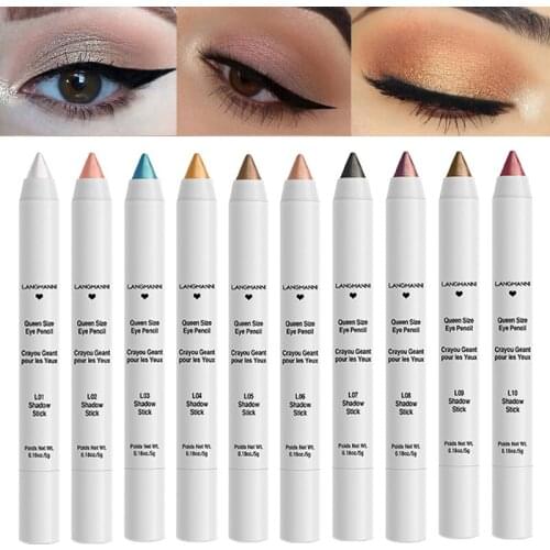 10 Colors Matte Shimmer Eyeshadow Eyeliner Pen Waterproof Brown Glitter Eye Shadow Stick Long Lasting Eyes Makeup Cosmetic
