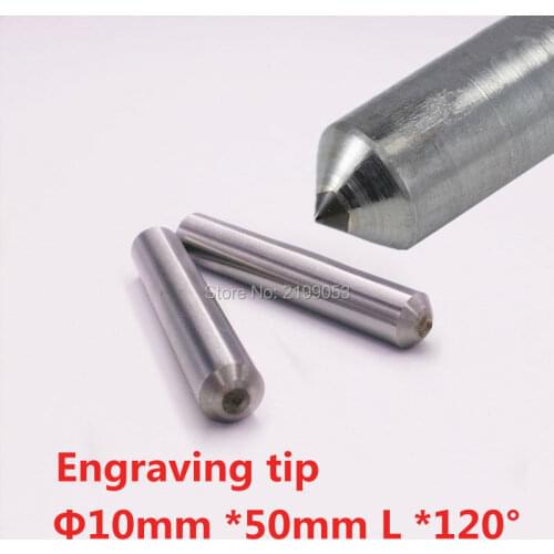 2pcs/lot Diamond Tipped 120 Deg Engraving/Carving Bit 10mm Shank Dia x 50mm Length Diamond Cutter Stone Glass Metal Carving Tool