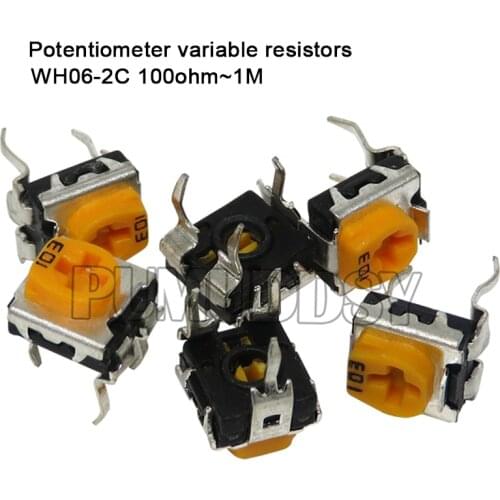 20PCS WH06-2C 100 200 500 1K 2K 5K 10K 20K 50K 100K 200K 500K 1M Ohm Trimmer Potentiometer Variable Resistors WH06