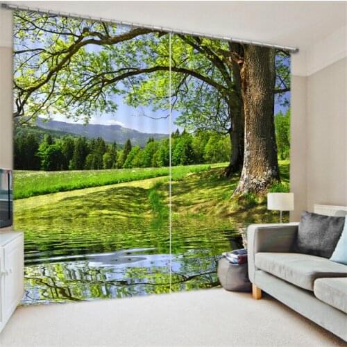 2017 Luxury tree 3D Blackout Window Curtains For Living room Bedding room Drapes Cotinas para sala Decorative