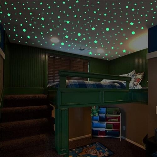 3D Stars Dots Glow In The Dark Wall Stickers Luminous Fluorescent Wall Stickers For Kids Baby Room Bedroom Ceiling Home Decor