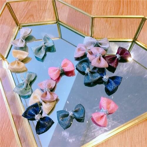 6*4cm 15pcs/lot shiny bow DIY Tie Shaped Appliques Satin Ribbon Bow Appliques Craft DIY Wedding Decoration