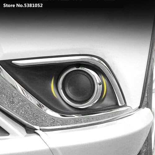 For Mitsubishi Outlander 2018 2019 2020 Accessories ABS Chrome Front Fog Light Panel Frame Cover Headlight Decoration Sticker