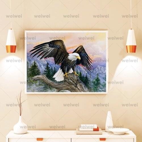 Full Drill Square Diamond Painting 5D Eagle Animal Home Decoration Embroidery Picture Art Kits