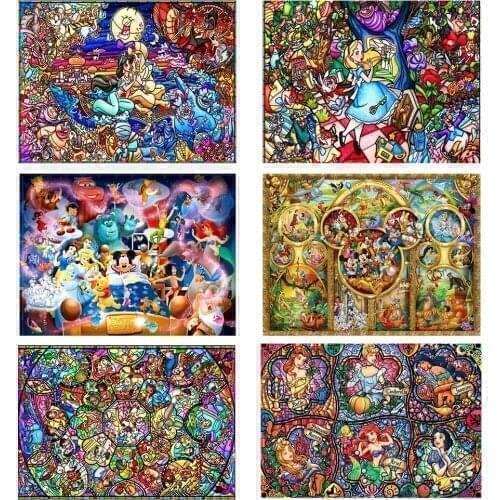 Disney 5D DIY "Cartoon Princess Disney Mouse" Diamond Painting Full Square Round Hand Inlaid Diamond Embroidery Rhinestone Gift