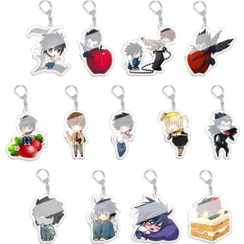 5pcs 10pcs Death Note Ryuuku Yagami Raito Misa Amane L PVC Pendant Keychain Keyring